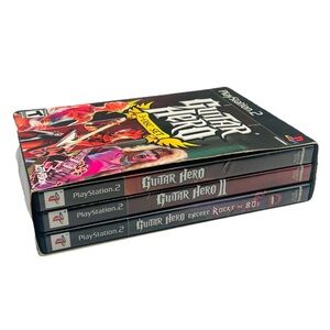 Guitar Hero 3-Disc Set (Sony PlayStation 2 PS2, 2008) 1 2 Encore 80's TESTED CIB